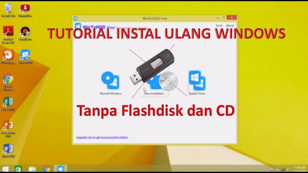 cara instal windows 7 tanpa cd dan flashdisk