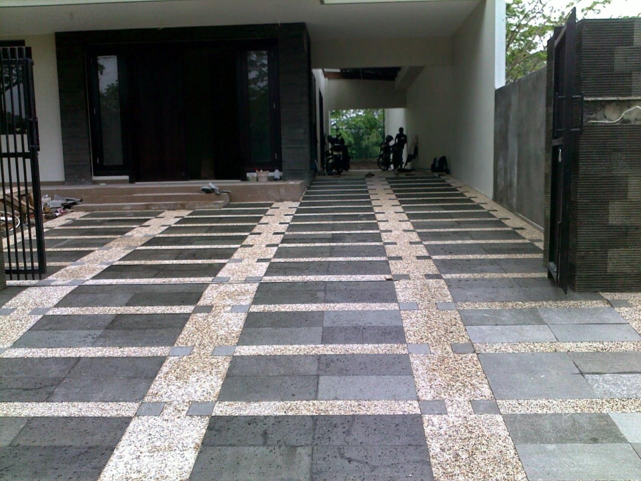 carport minimalis batu alam