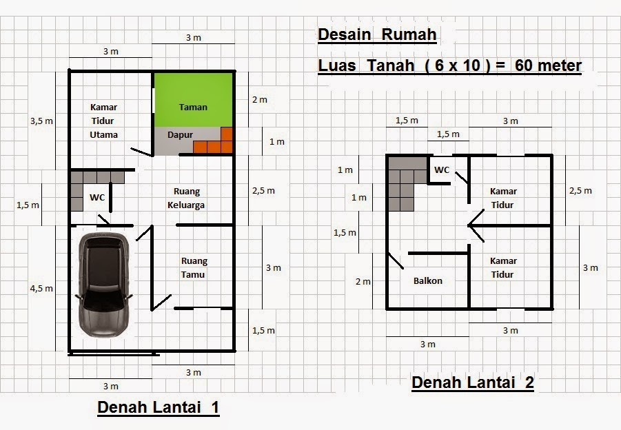 luas tanah rumah type 45 terbaru