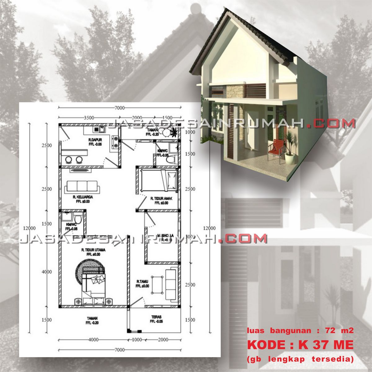 denah rumah industrial terbaru