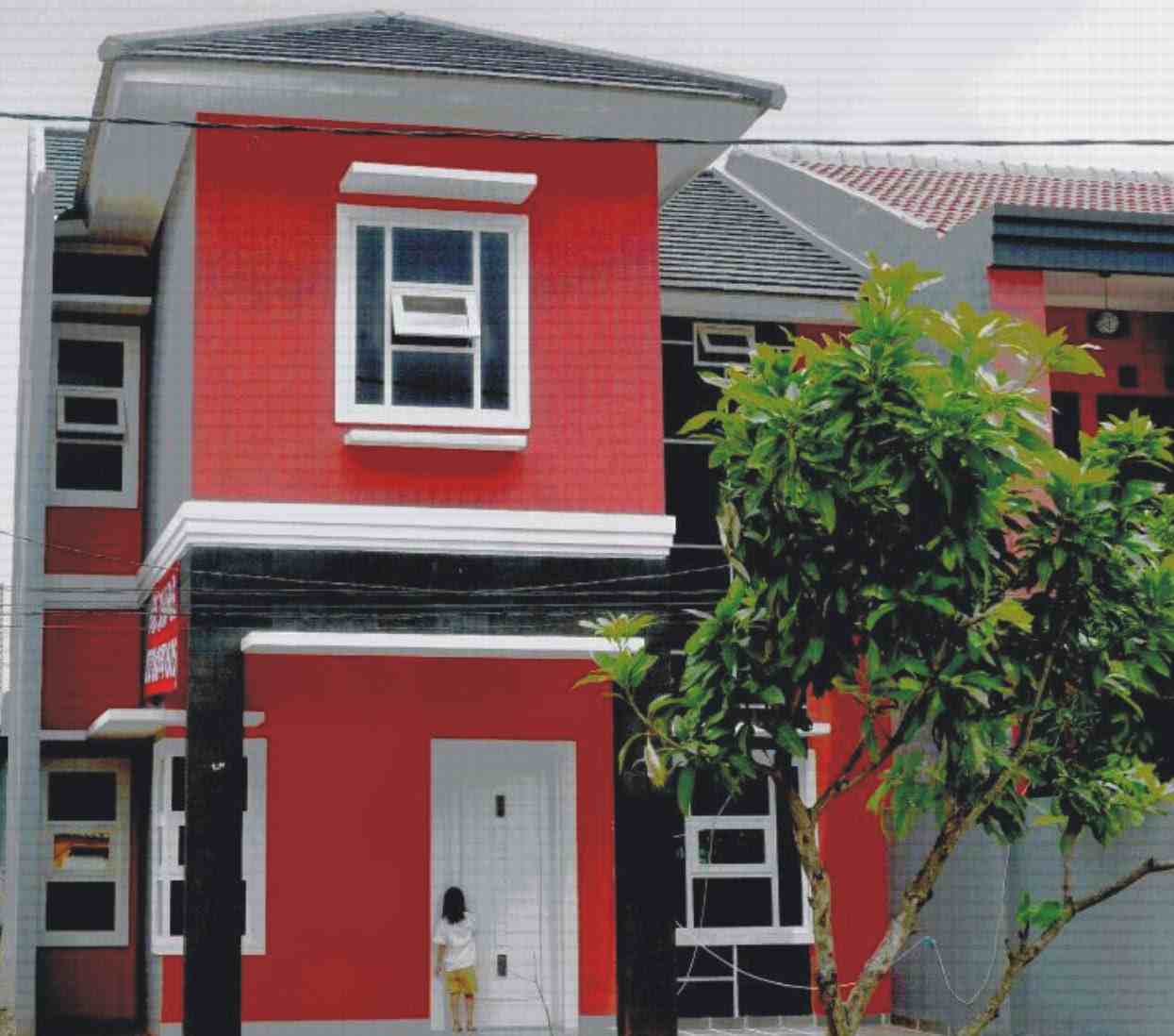 rumah minimalis merah bagus abu kombinasi merk kontras dan depan paduan tampak maskulin dengan inspirasi perpaduan muda coklat